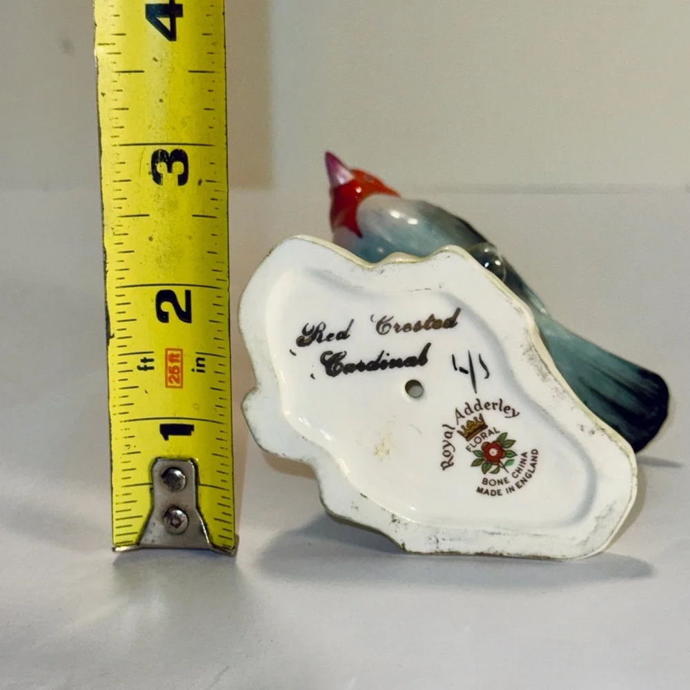 Vibrant Red and Brown Bird Perch Figurine